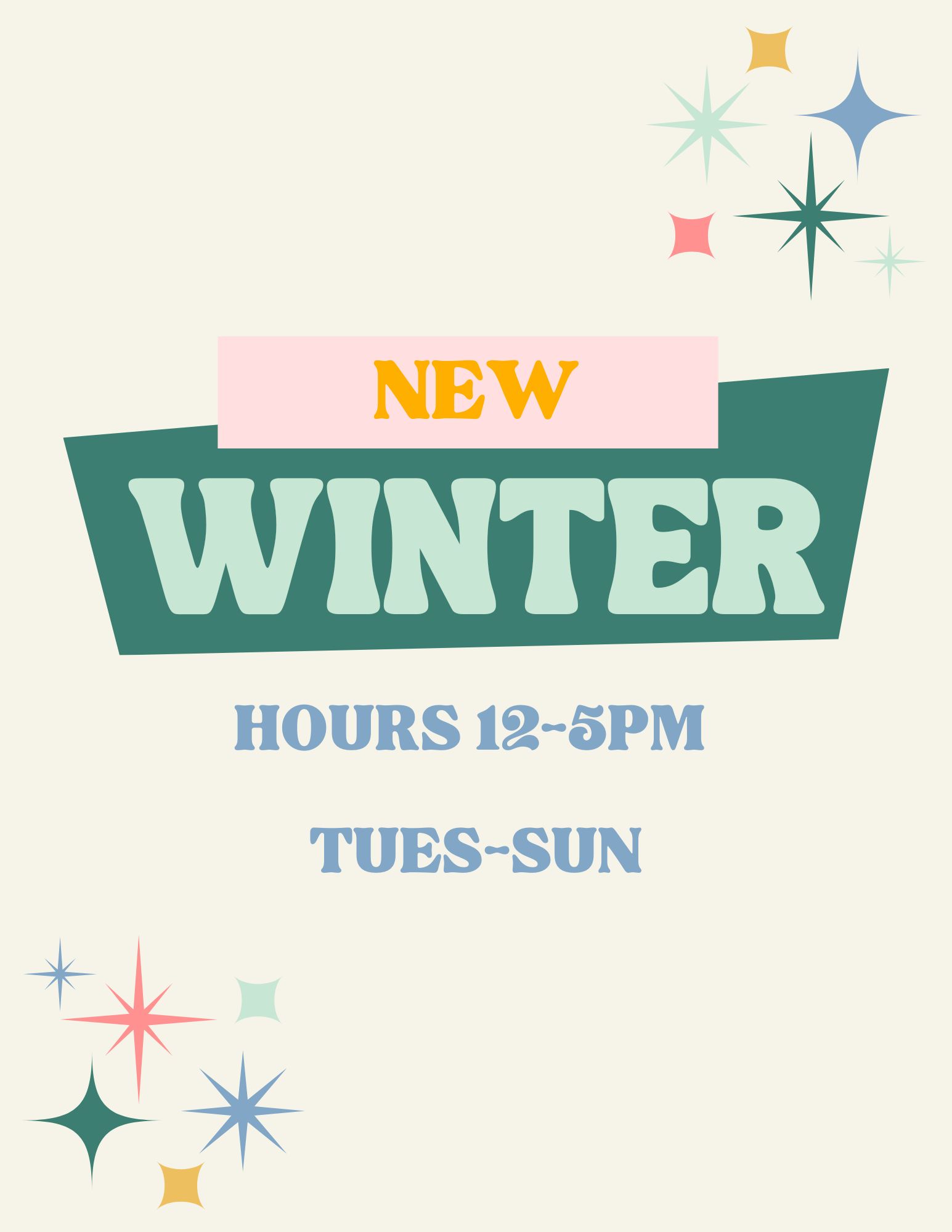 NEW WINTER HOURs
